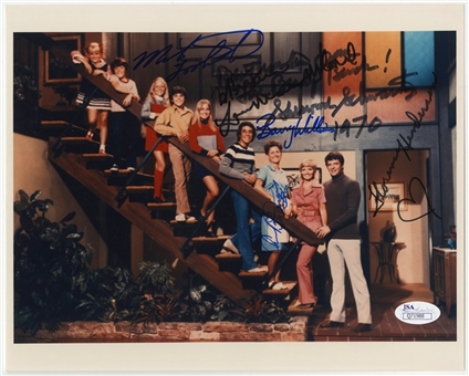 The Brady Bunch Cast Signed 8x10 Color Photograph With 6 Signatures (JSA)